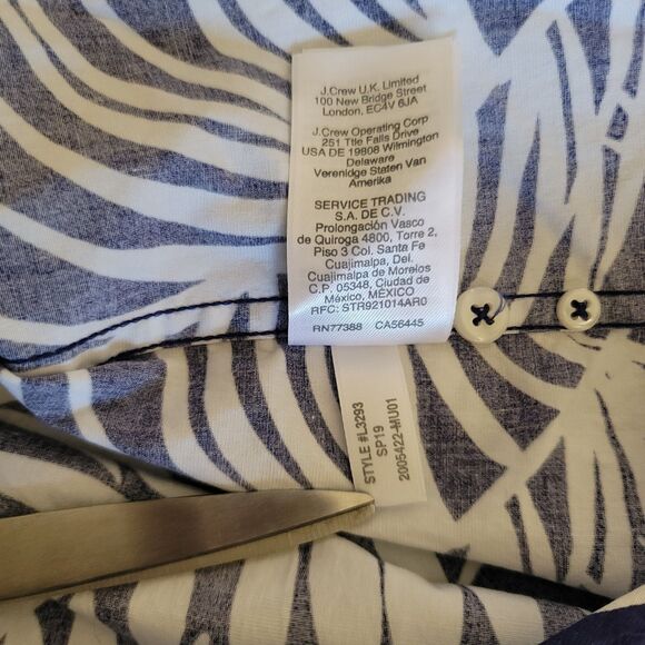 NWT J.Crew Secret Wash Slim Men's Stretch Casual Shirt Blue Botanical Size M - Picture 9 of 9